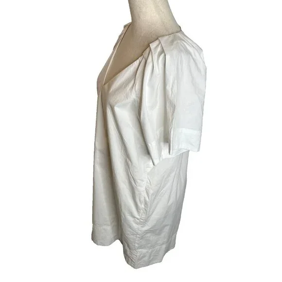 Madewell $110 V-Neck Mini Shirtdress in White Size S NP093 - Picture 3 of 8